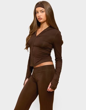 EDIKTED Callan Zip Up Hoodie Alternative Image