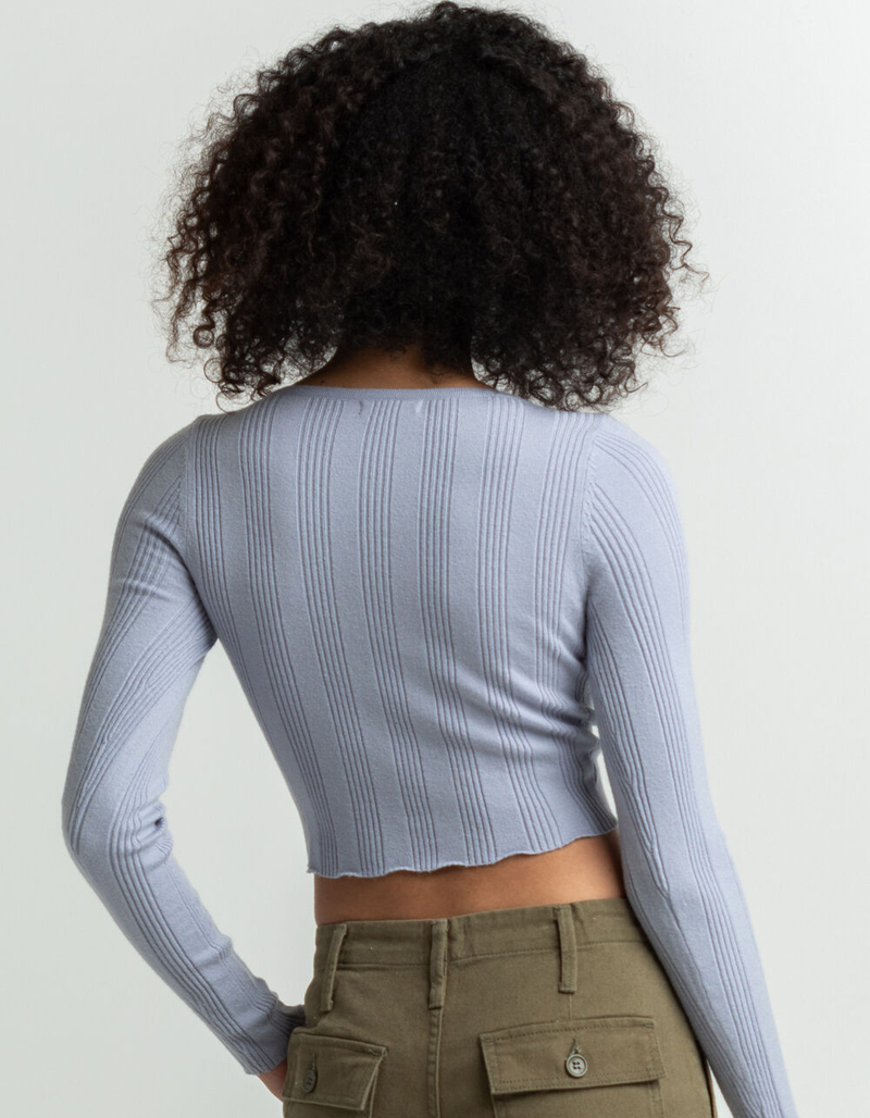 FULL TILT Mushroom Womens Ribbed Cardigan image number 2