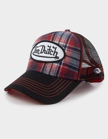 VON DUTCH Plaid Trucker Hat Primary Image