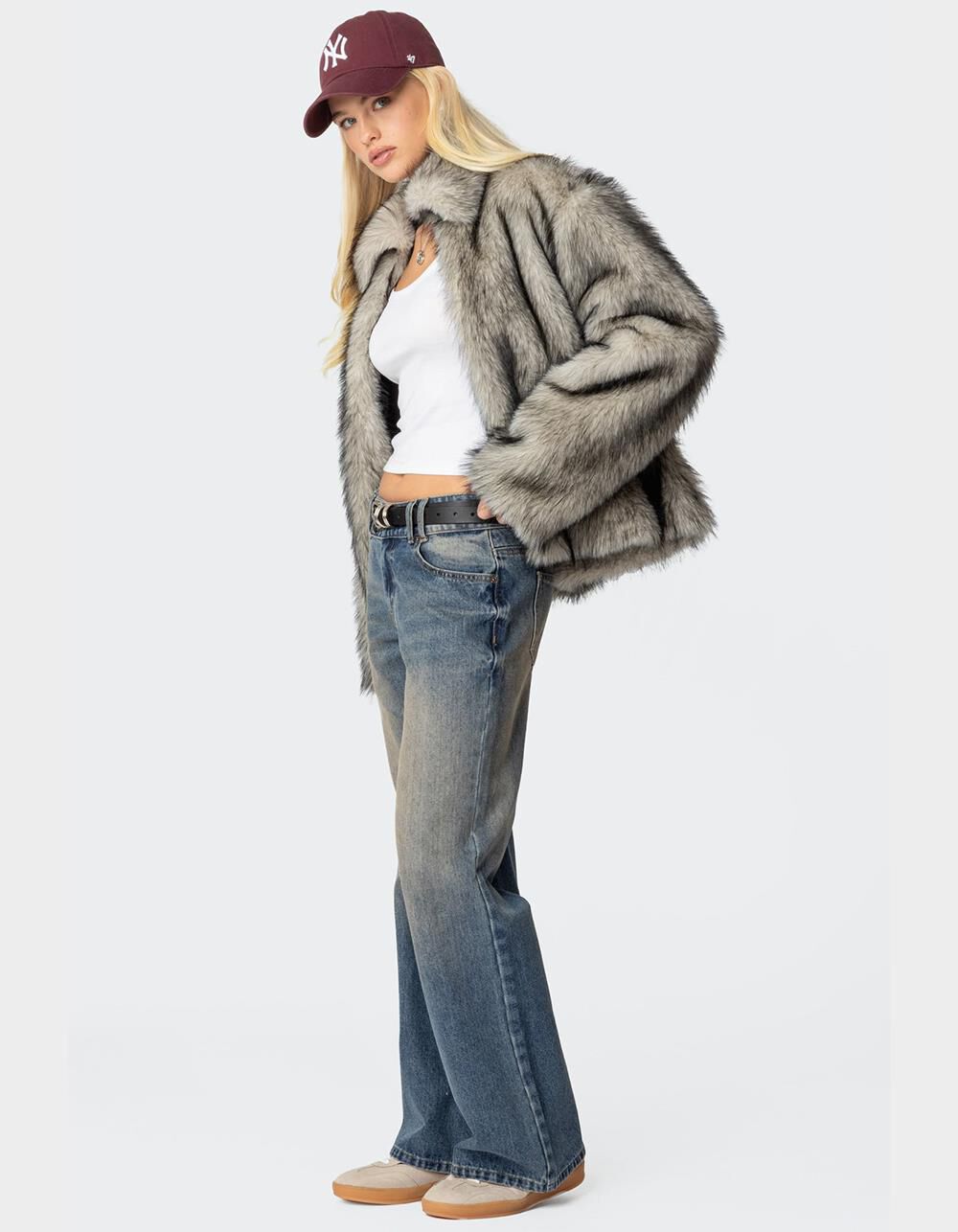 EDIKTED Mob Wife Faux Fur Jacket - BLACK | Tillys