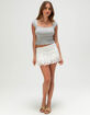 HEART & HIPS Square Neck Cap Sleeve Womens Top image number 2