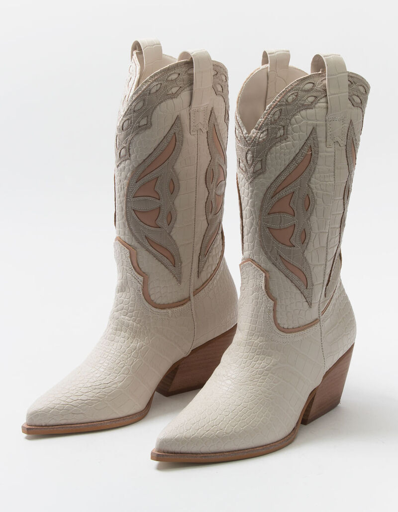 STEVE MADDEN Wynter Womens Western Boots BONE WYNTER