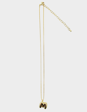DO EVERYTHING IN LOVE 14K Gold Dipped M Initial Bubble Necklace Primary Image