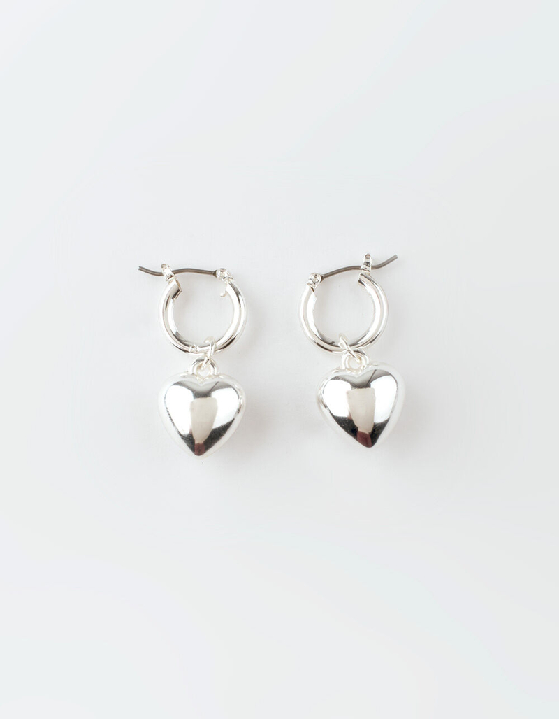 FULL TILT Single Heart Hoop Earrings image number 0