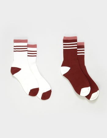 FULL TILT 2 Pack Striped Womens Quarter Socks Primary Image