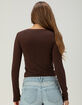 TILLYS Womens Long Sleeve Surplice Tee image number 4