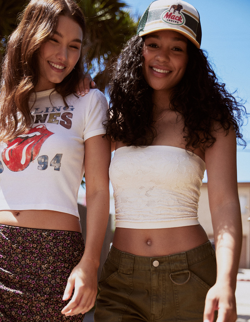 TILLYS Seamless Textured Lace Womens Tube Top image number 5