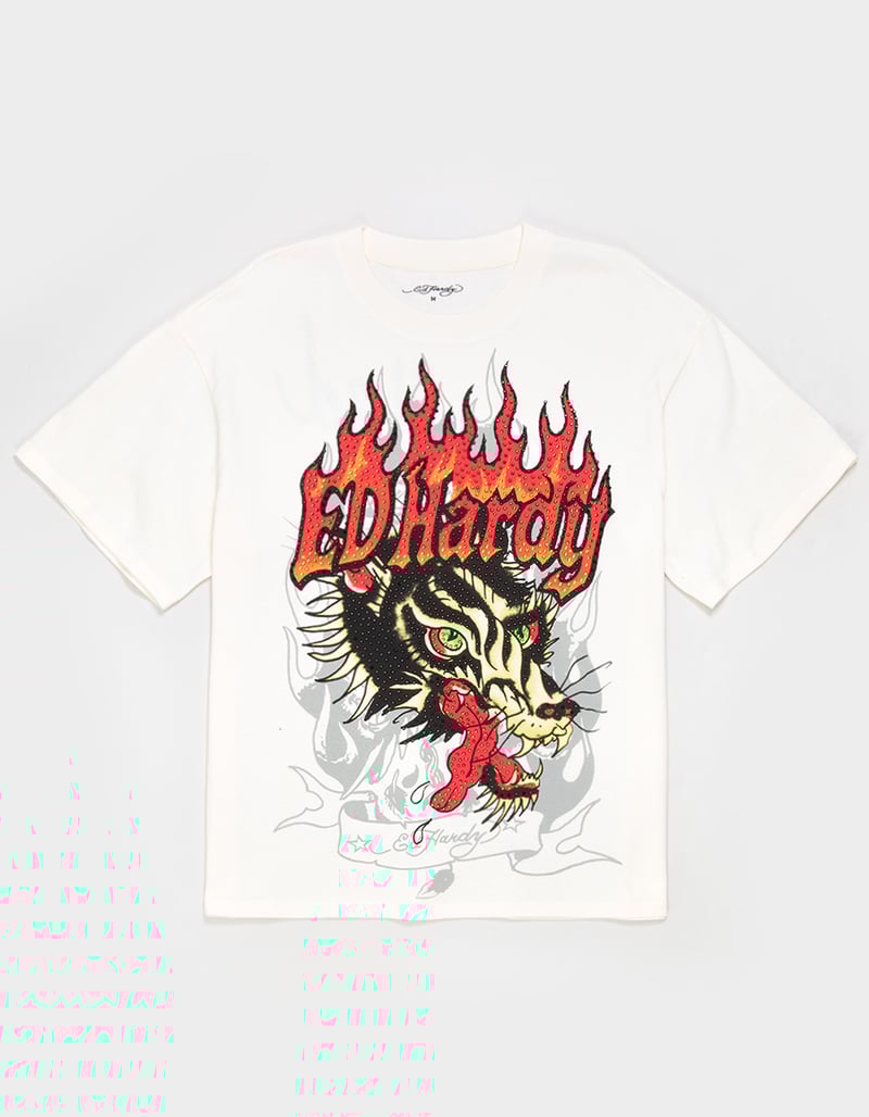 ED HARDY Wolf Head Mens Boxy Tee  image number 0