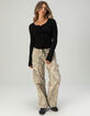 FULL TILT 3 Tie Front Womens Pointelle Cardigan image number 2