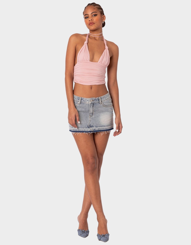 EDIKTED Lillie Knotted Halter Top image number 1