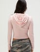 RSQ Womens Cable Knit Zip-Up Hooded Sweater image number 4