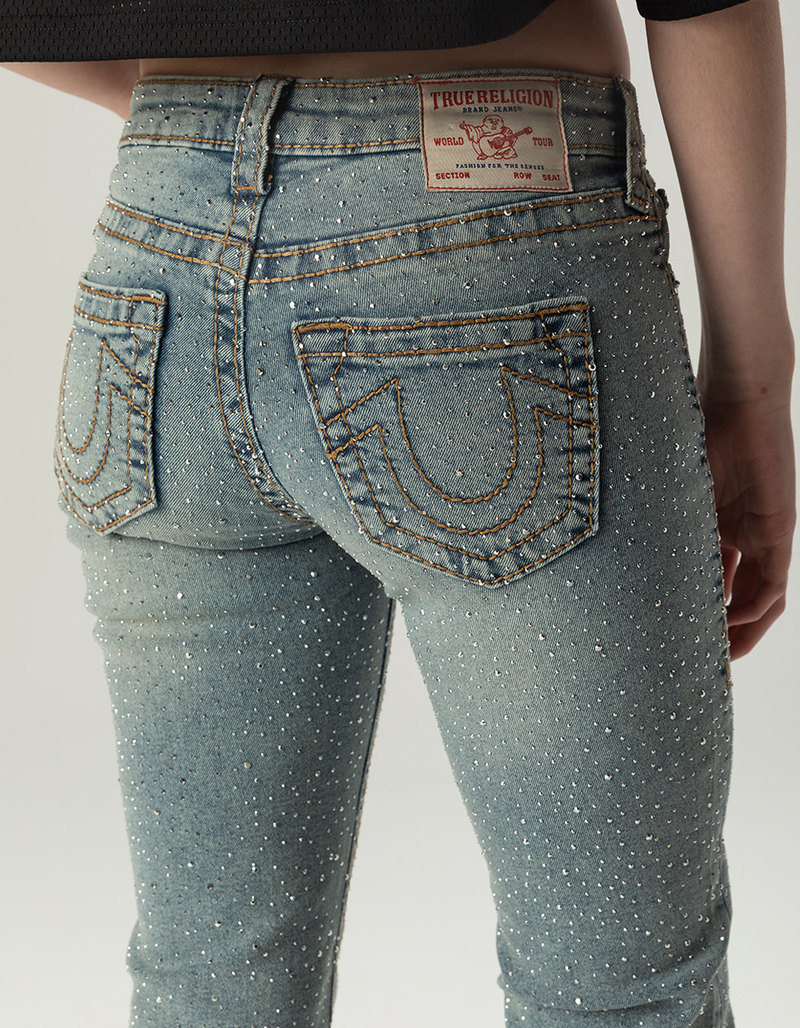 TRUE RELIGION Becca Mid Rise Big T Crystal Womens Bootcut Jeans image number 1