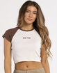 FULL TILT New York Embroidered Womens Raglan Tee image number 1