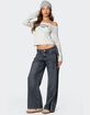 EDIKTED Contrast Panel Low Rise Jeans image number 2