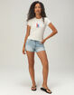 DISNEY Stitch Beach Scene Womens Embroidered Baby Tee image number 5
