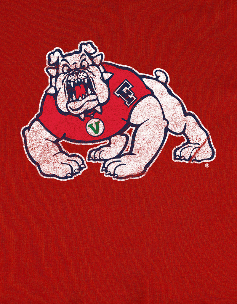 FRESNO STATE UNIVERSITY Distressed Primary Logo Womens Baby Rib Tee image number 2