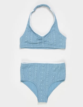 FULL TILT Texture Girls Halter Bikini Set Alternative Image