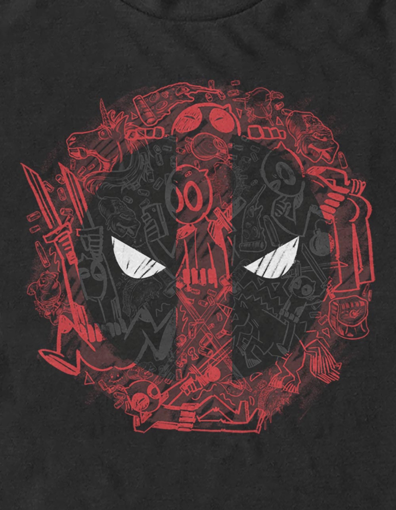 DEADPOOL Doodle Icons Unisex Tee image number 1