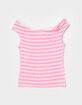 FULL TILT Off The Shoulder Girls Wide Stripe Top image number 2