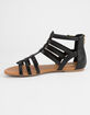 SODA T-Strap Back Zip Black Womens Gladiator Sandals image number 4