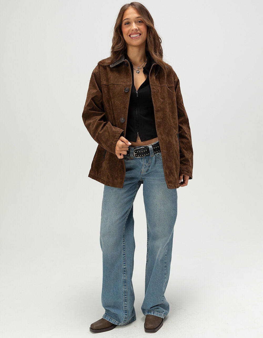 BDG Urban Outfitters Eugine Womens Faux Suede Jacket - BROWN | Tillys