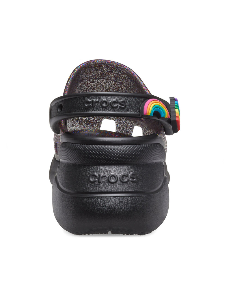 CROCS Classic Bae Pride Womens Translucent Glitter Clogs image number 5