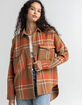 ACOA Lightweight Plaid Womens Shacket image number 1