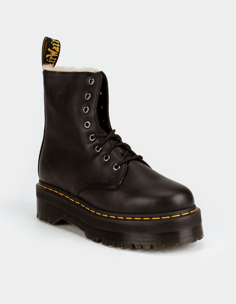 DR. MARTENS Jadon Leather Faux Fur Lined Platform Boots image number 0