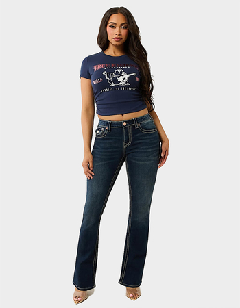 TRUE RELIGION Becca Mid Rise Big T Womens Bootcut Jeans Primary Image