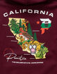 PRIMITIVE Golden State Fleece Mens Burgundy Hoodie image number 3