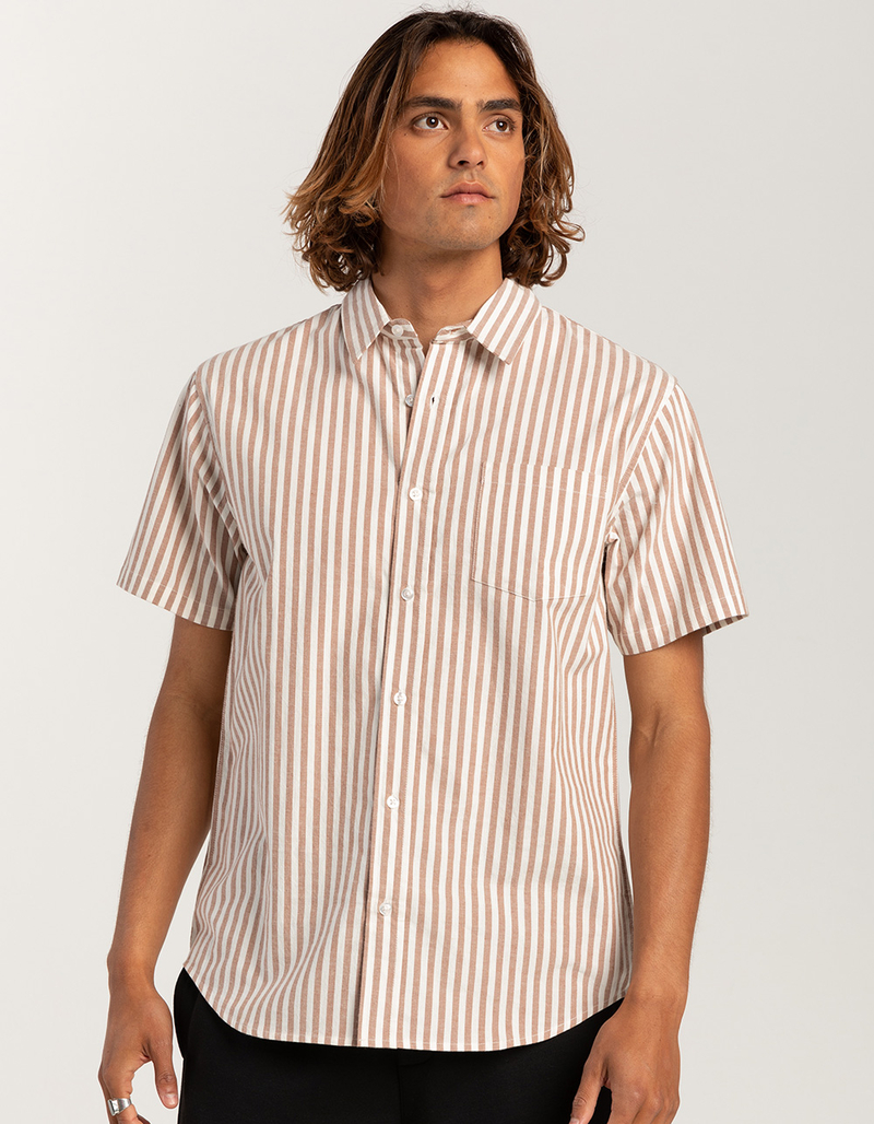RSQ Mens Stripe Oxford Camp Shirt image number 2