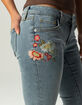 RSQ Womens Low Rise Floral Embroidered Bootcut Jeans image number 3