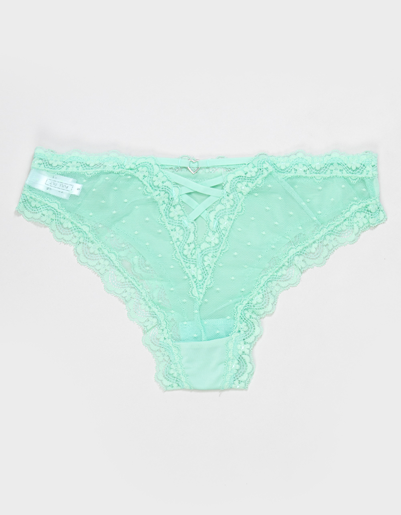 FULL TILT Polka Dot Lace Trim Bikini Panties image number 1