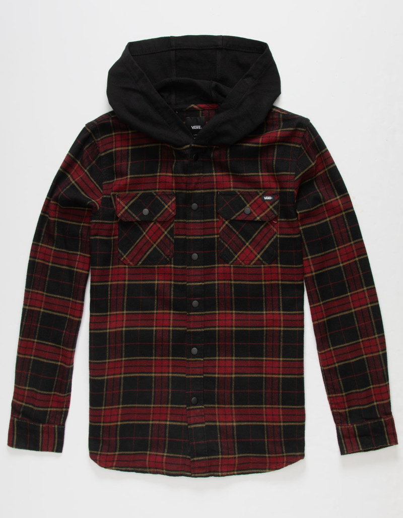 VANS Parkway Boys Plaid Hooded Flannel image number 1