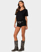 EDIKTED Margie Low Rise Denim Micro Shorts image number 3
