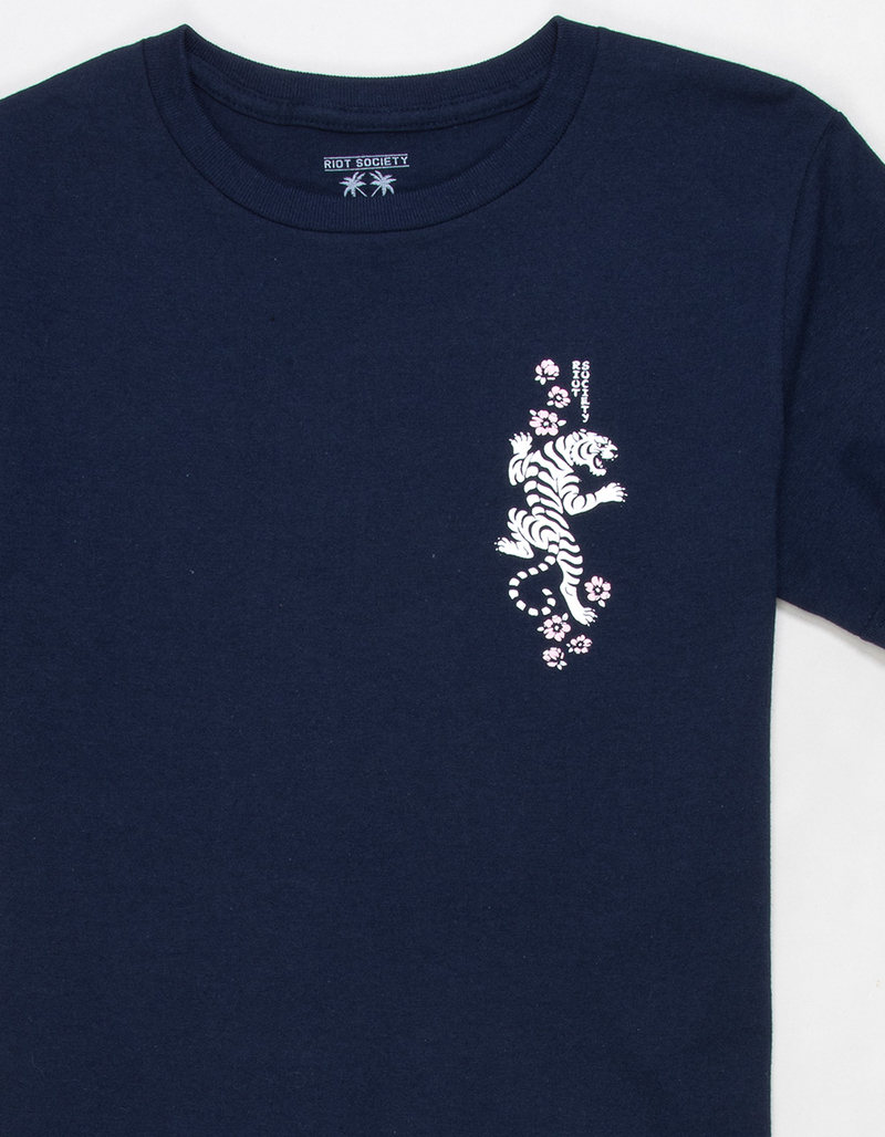RIOT SOCIETY Tiger Hibiscus Girls Tee image number 2