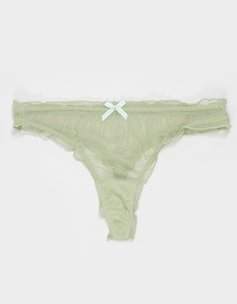 FULL TILT Mesh Dot Gingham Bow Thong image number 0