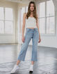 RSQ Wide Leg Light Wash Womens Crop Jeans image number 1