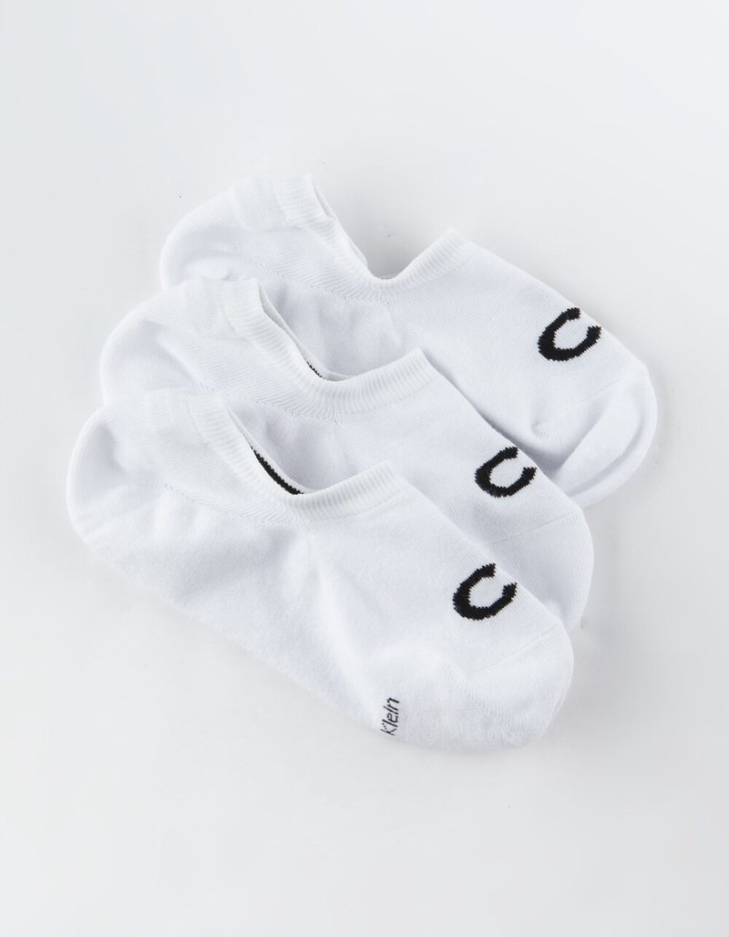 CALVIN KLEIN 3 Pack White Womens No Show Socks image number 0