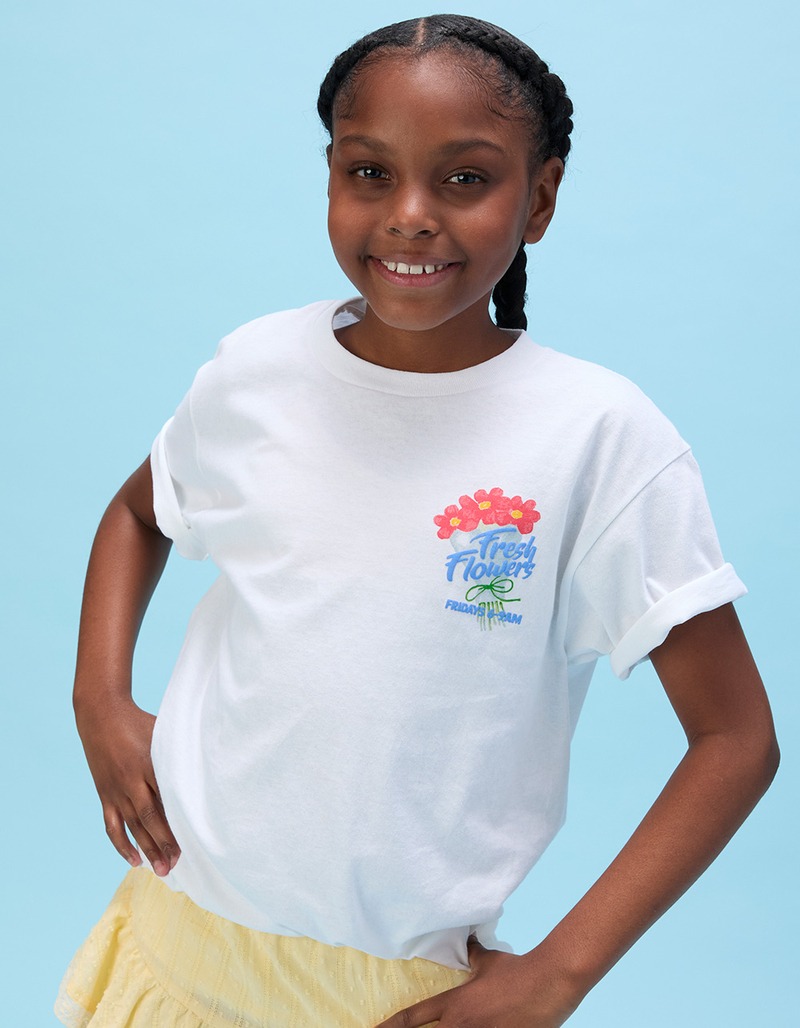FULL TILT Flower Market Puff Ink Girls Boyfriend Tee image number 0
