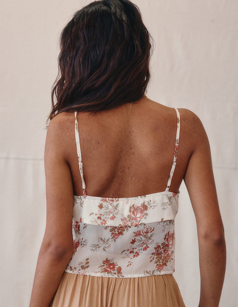 WEST OF MELROSE Floral Flyaway Womens Top image number 3