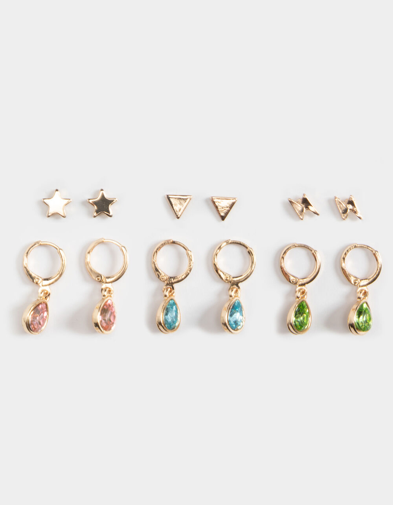 FULL TILT 6 Pack Rhinestone Huggies Studs Earring Set image number 0