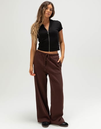 FULL TILT Womens Zip-Up Short Sleeve Hoodie Alternative Image