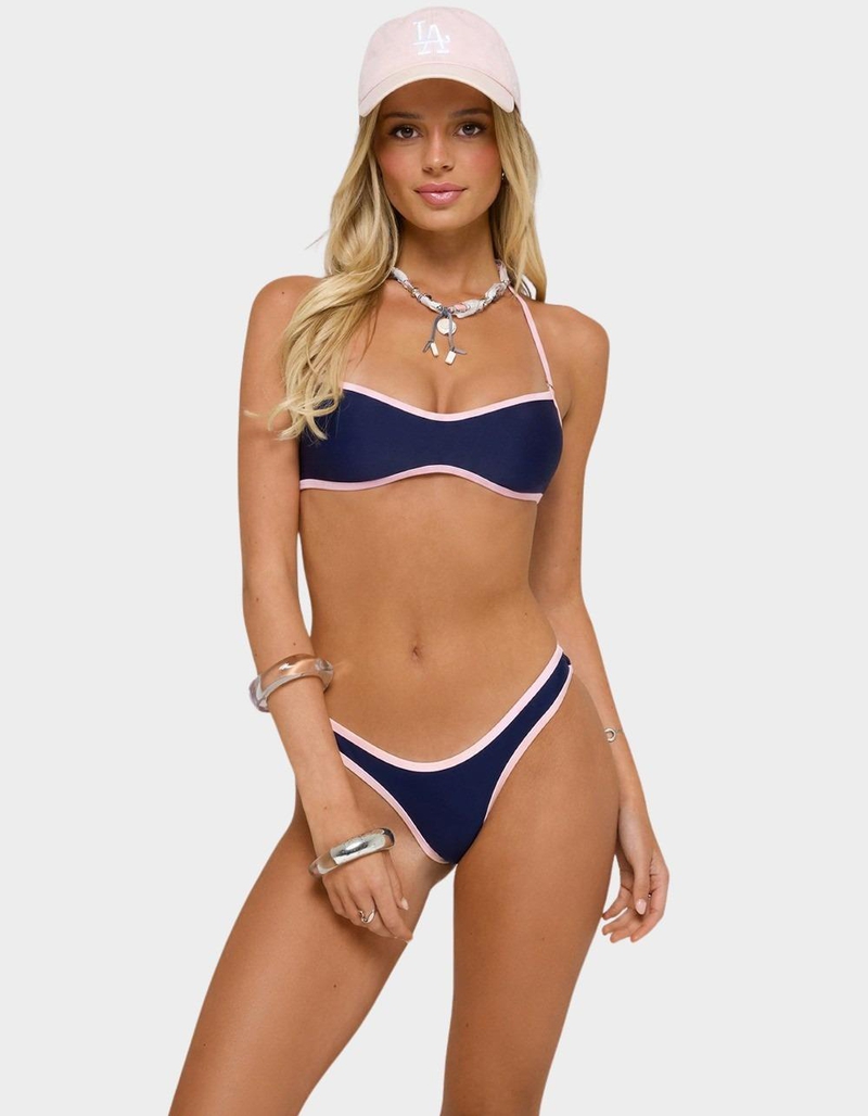 EDIKTED Kina Contrast Halter Bandeau Bikini Top image number 0