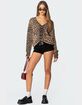 EDIKTED Leopard Printed V-Neck Cardigan image number 2