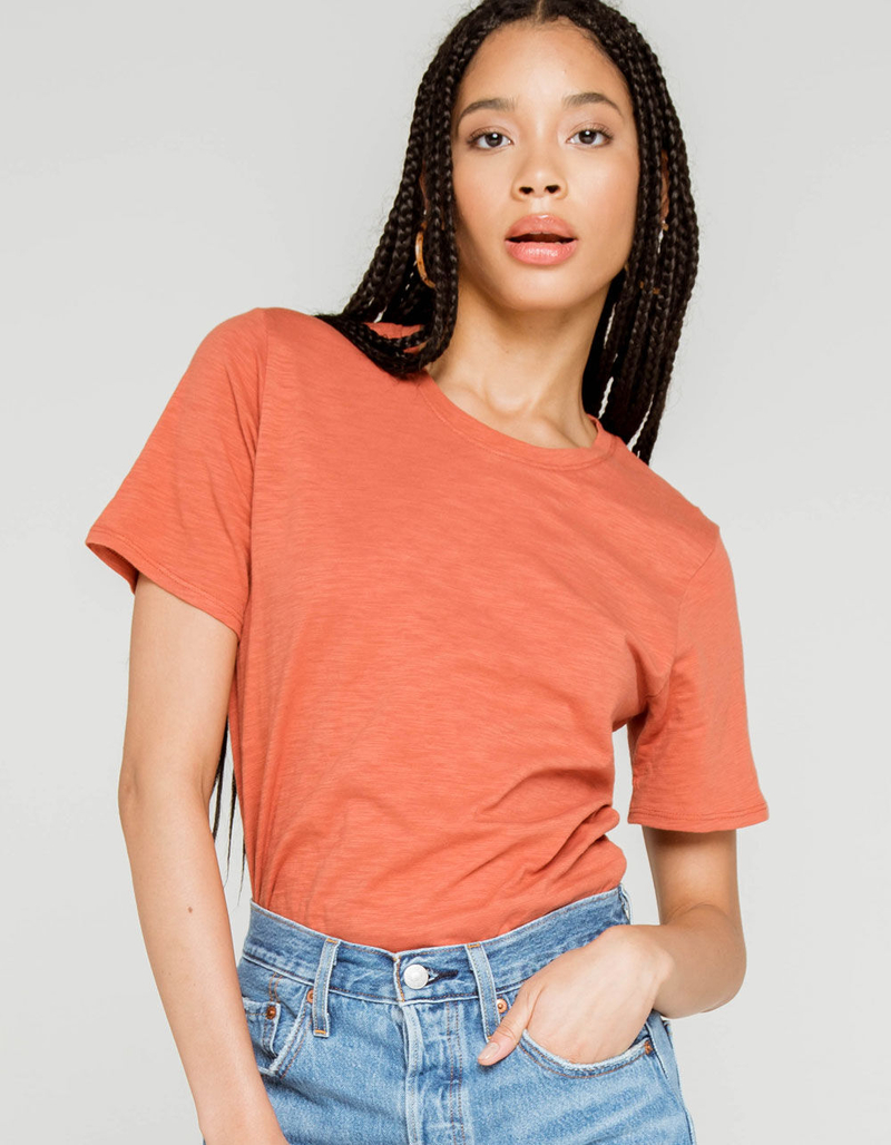 FULL TILT Essentials Slub Womens Terracotta Tee image number 0