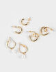 FULL TILT 3 Pack Heart/Pearl Hoop Earrings image number 1