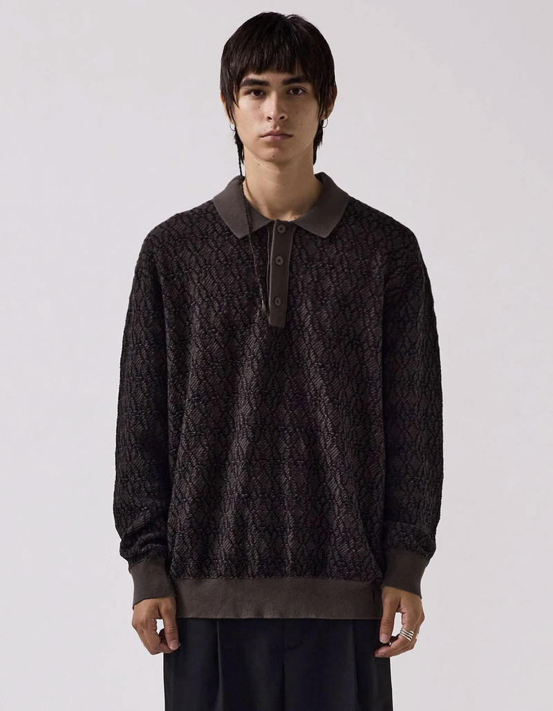 FORMER Expansion Knit Mens Long Sleeve Polo Shirt image number 1