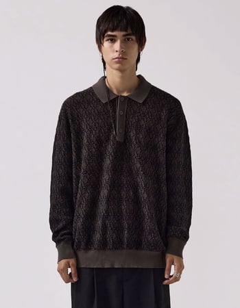 FORMER Expansion Knit Mens Long Sleeve Polo Shirt Alternative Image