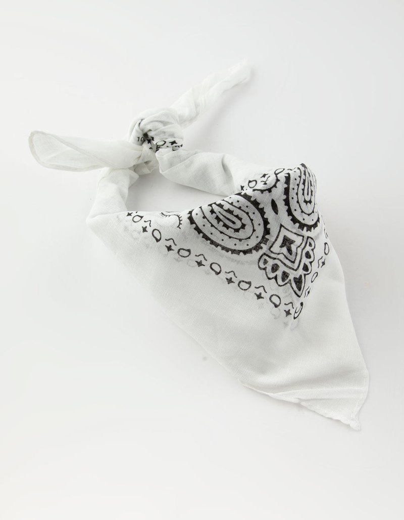 White Paisley Bandana image number 0